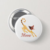 Badge Rond 5 Cm Chat rouge drôle (Devant & derrière)