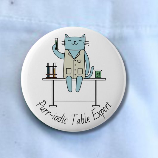 Badge Rond 5 Cm Chat scientifique, Chimie chats, passionnés de sci