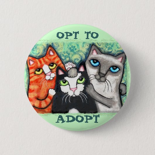 Badge Rond 5 Cm Chat secouru/abri (Devant)
