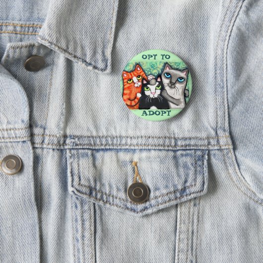 Badge Rond 5 Cm Chat secouru/abri (En situation)