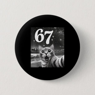 Badge Rond 5 Cm Chat selfie avec 67 mème chats drôles graphique po