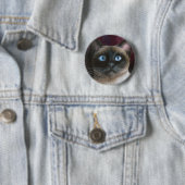 Badge Rond 5 Cm Chat Siamais 548 (En situation)