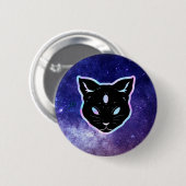 Badge Rond 5 Cm Chat spatial (Devant & derrière)