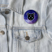 Badge Rond 5 Cm Chat spatial (En situation)