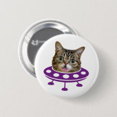 Badge Rond 5 Cm Chat spatial (Devant & derrière)