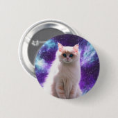 Badge Rond 5 Cm Chat spatial (Devant & derrière)