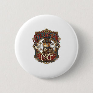Badge Rond 5 Cm Chat Steampunk Steampunk Chat Vintage