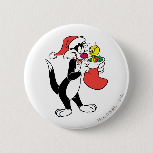 Badge Rond 5 Cm Chat SYLVESTER™ avec stockage (Devant)