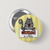 Badge Rond 5 Cm chat tigré possédé (Devant & derrière)