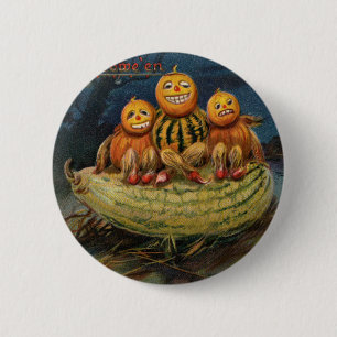 Badge Rond 5 Cm Chat vintage Halloween