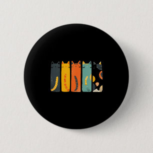 Badge Rond 5 Cm Chat Vintage Moderne du Milieu du Siècle Chats Ins