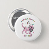 Badge Rond 5 Cm Chat violemment magique d'équitation de licorne de (Devant & derrière)
