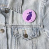 Badge Rond 5 Cm Chat Violet (En situation)