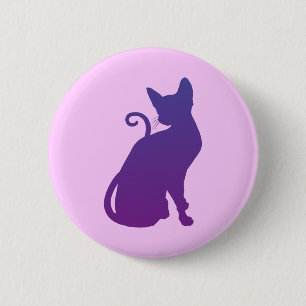 Badge Rond 5 Cm Chat Violet
