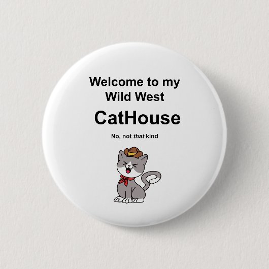 Badge Rond 5 Cm Chat Whimsical (Devant)
