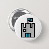 Badge Rond 5 Cm Château Bleu (Devant & derrière)