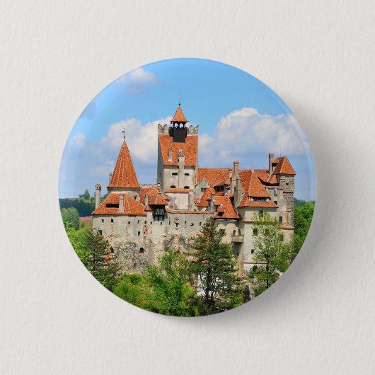 Badge Rond 5 Cm Château de Dracula en Transylvanie, Roumanie (Devant)