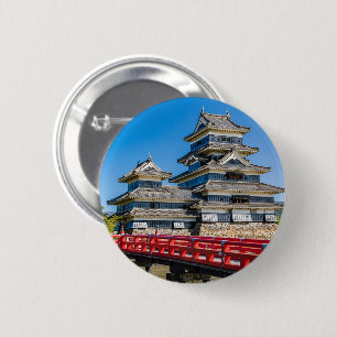 Badge Rond 5 Cm Château de Matsumoto et pont