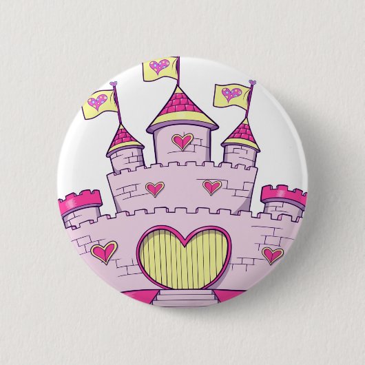 Badge Rond 5 Cm Château de princesse (Devant)