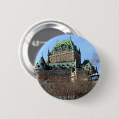 Badge Rond 5 Cm Château Frontenac, Québec, Canada (Devant & derrière)