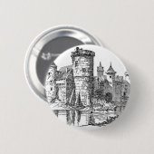 Badge Rond 5 Cm Château médiéval (Devant & derrière)