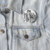 Badge Rond 5 Cm Château médiéval (En situation)