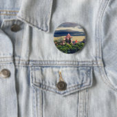 Badge Rond 5 Cm château médiéval (En situation)