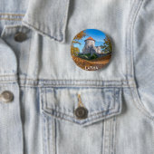 Badge Rond 5 Cm Château médiéval entouré de forêt (En situation)