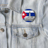 Badge Rond 5 Cm Château Morro à La Havane (En situation)