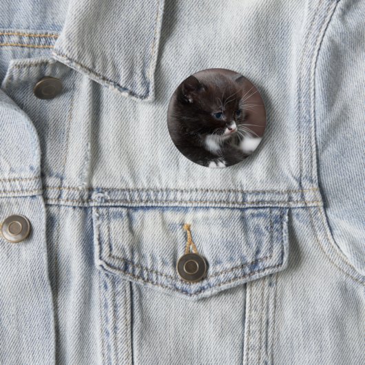 Badge Rond 5 Cm Chaton (En situation)