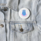 Badge Rond 5 Cm Chaton Bleu (En situation)