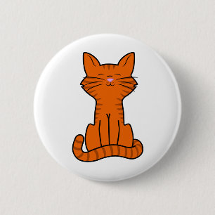 Badge Rond 5 Cm Chaton orange se reposant