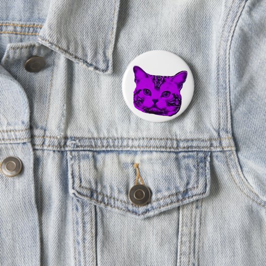 Badge Rond 5 Cm chaton pourpre (En situation)