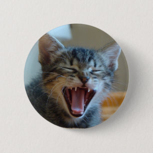 Badge Rond 5 Cm Chaton riant