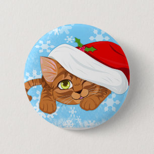 Badge Rond 5 Cm Chaton vacances