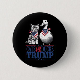 Badge Rond 5 Cm Chatons Pour Trump 2024 Chats Et Canards Pour Trum