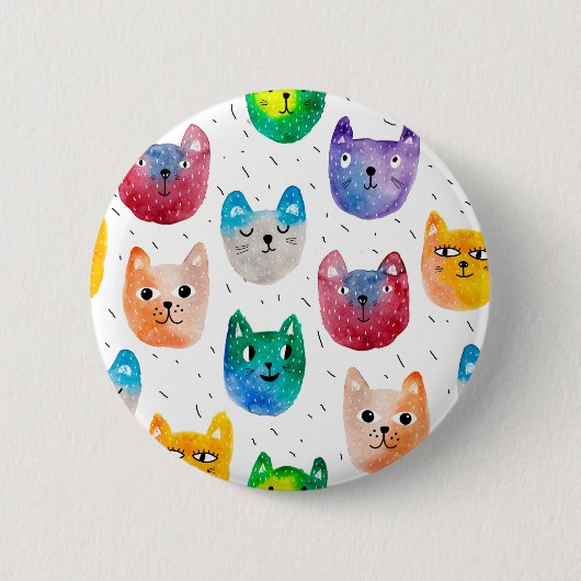 Badge Rond 5 Cm Chats aquarelles et amis (Devant)
