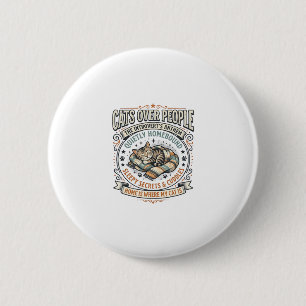 Badge Rond 5 Cm Chats avant les gens Chat Introverti Anti Social V