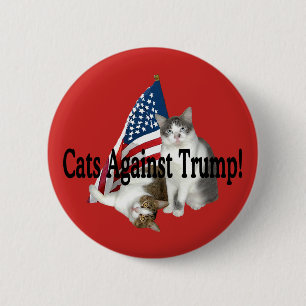 Badge Rond 5 Cm "Chats bouton contre atout"
