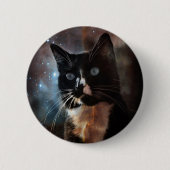 Badge Rond 5 Cm Chats dans l'espace (Devant)