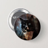 Badge Rond 5 Cm Chats dans l'espace (Devant & derrière)