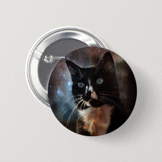 Badge Rond 5 Cm Chats dans l'espace (Devant & derrière)