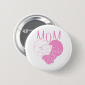 Badge Rond 5 Cm Chats de coeur MOM rose (Devant & derrière)