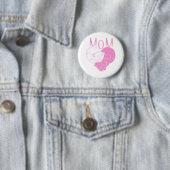 Badge Rond 5 Cm Chats de coeur MOM rose (En situation)