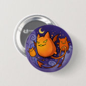Badge Rond 5 Cm Chats de Halloween (Devant & derrière)