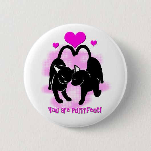 Badge Rond 5 Cm Chats de la Saint-Valentin (Devant)