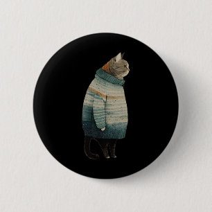 Badge Rond 5 Cm Chats de Noël Fun Kitts Animaux Gris Gris Chat En