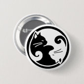 Badge Rond 5 Cm Chats de Yin Yang (Devant & derrière)