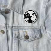 Badge Rond 5 Cm Chats de Yin Yang (En situation)