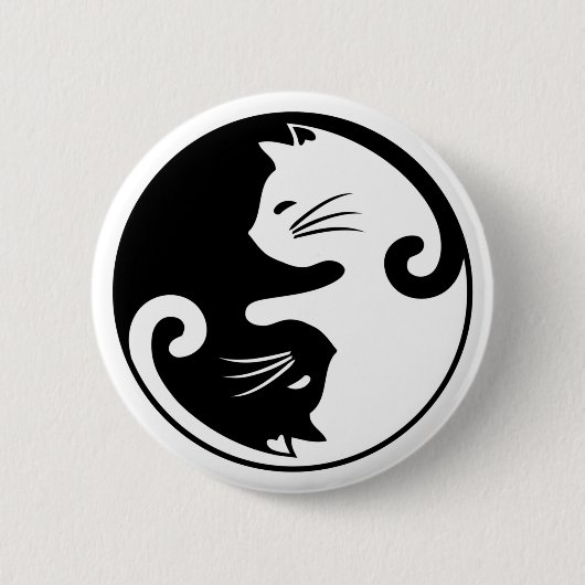 Badge Rond 5 Cm Chats de Yin yang (Devant)